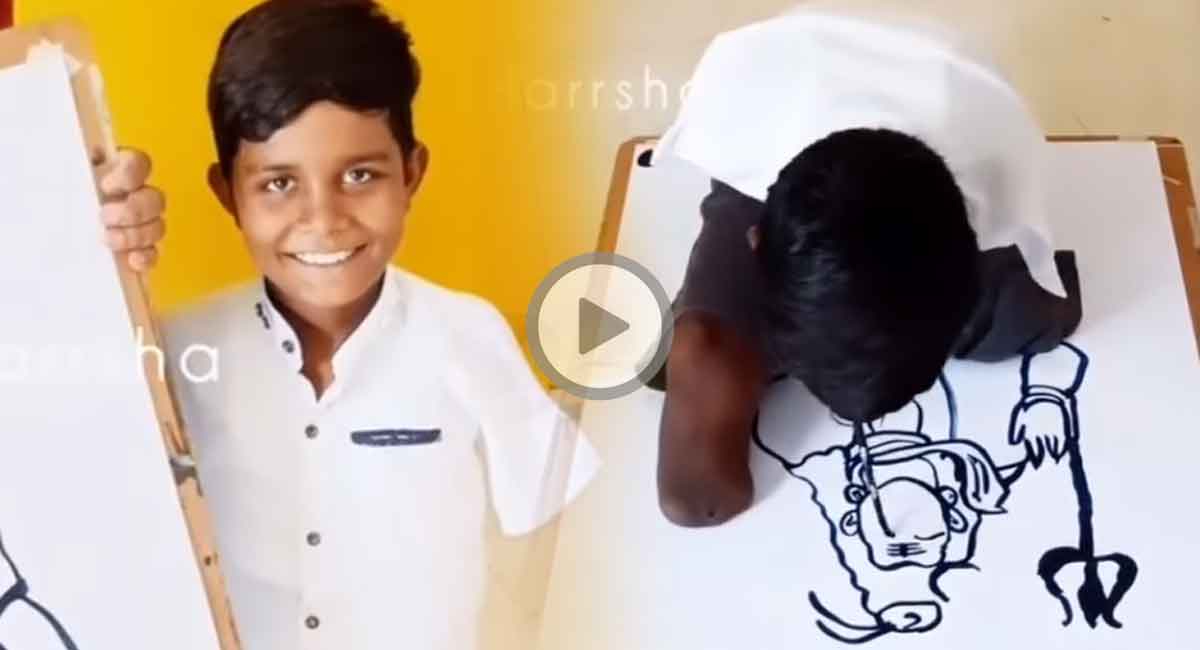 Viral Video : కాళ్లు చేతులు లేకపోయినా ఈ బాలుడి టాలెంట్‌కు ఫిదా అవ్వాల్సిందే!