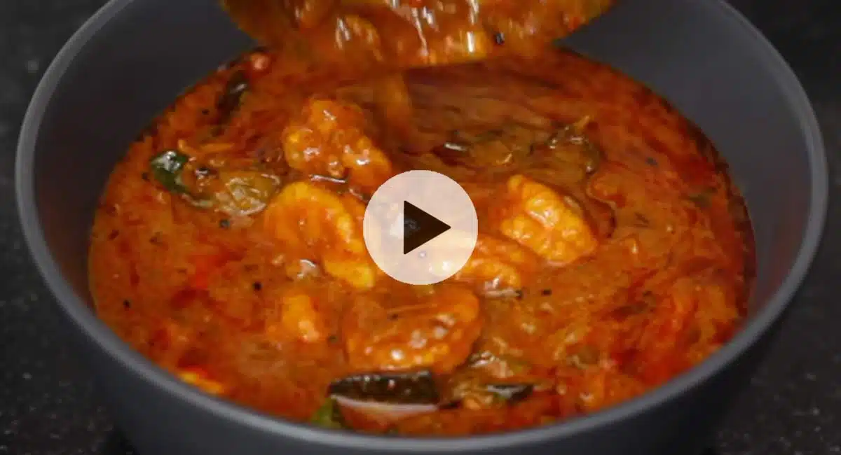 Making Of Tasty Crispy Prawns Curry In Telugu