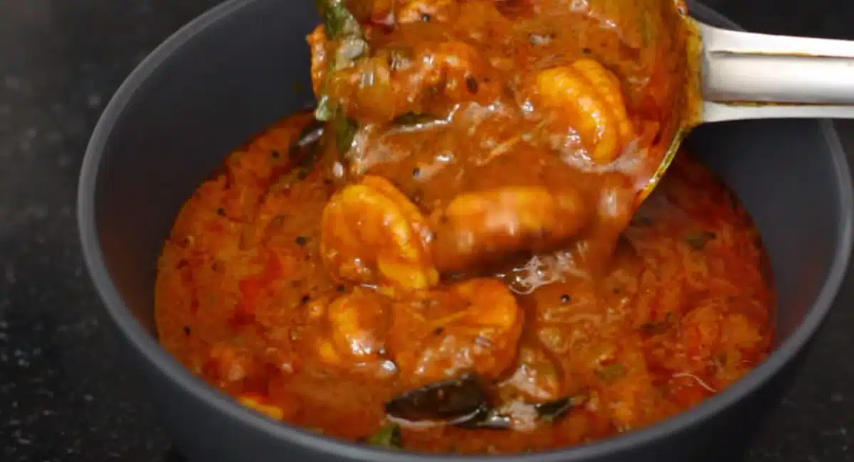 Royyala Pulusu In Andhra style, delicious prawn soup...