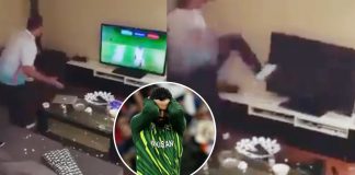 pakistan fan breaks tv after losing