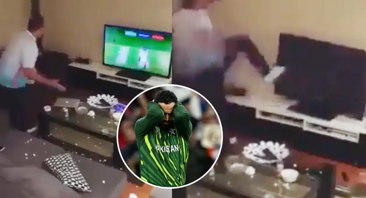 pakistan fan breaks tv after losing