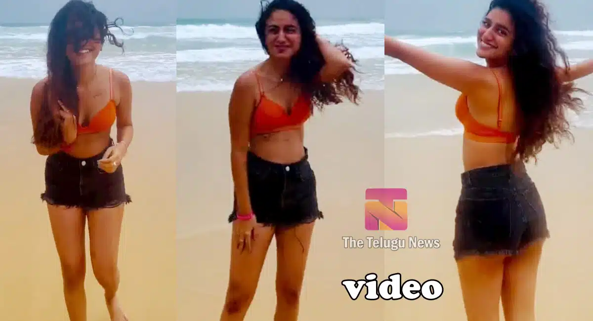 Priya Prakash Varrier bikini video at beach