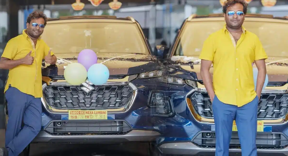 Racha Ravi Busy New Nexa Grand Vitara Car on Dasara 2022