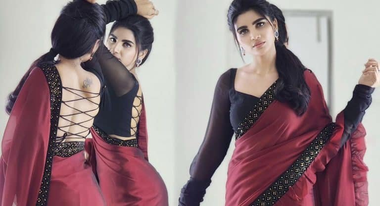Jabardasth Varsha : చీరలో వెనుక మొత్తం చూపించేసిన జబర్దస్త్ వర్ష.. మరీ ఇంతలా రెచ్చిపోవాలా అమ్మడు