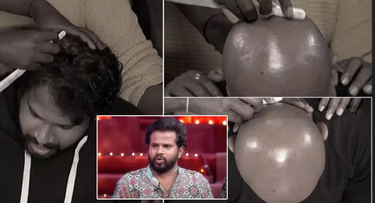 hyper aadi attacked and got tonsured on sridevi drama company stage