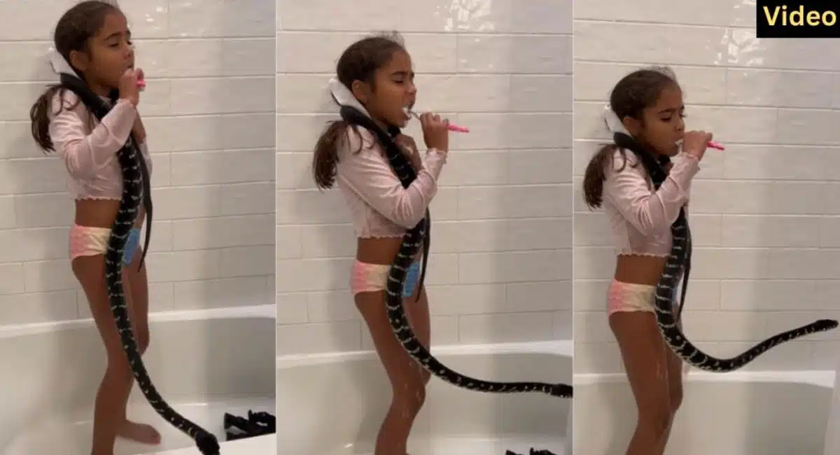 girl wear the snake in her neck viral on social media