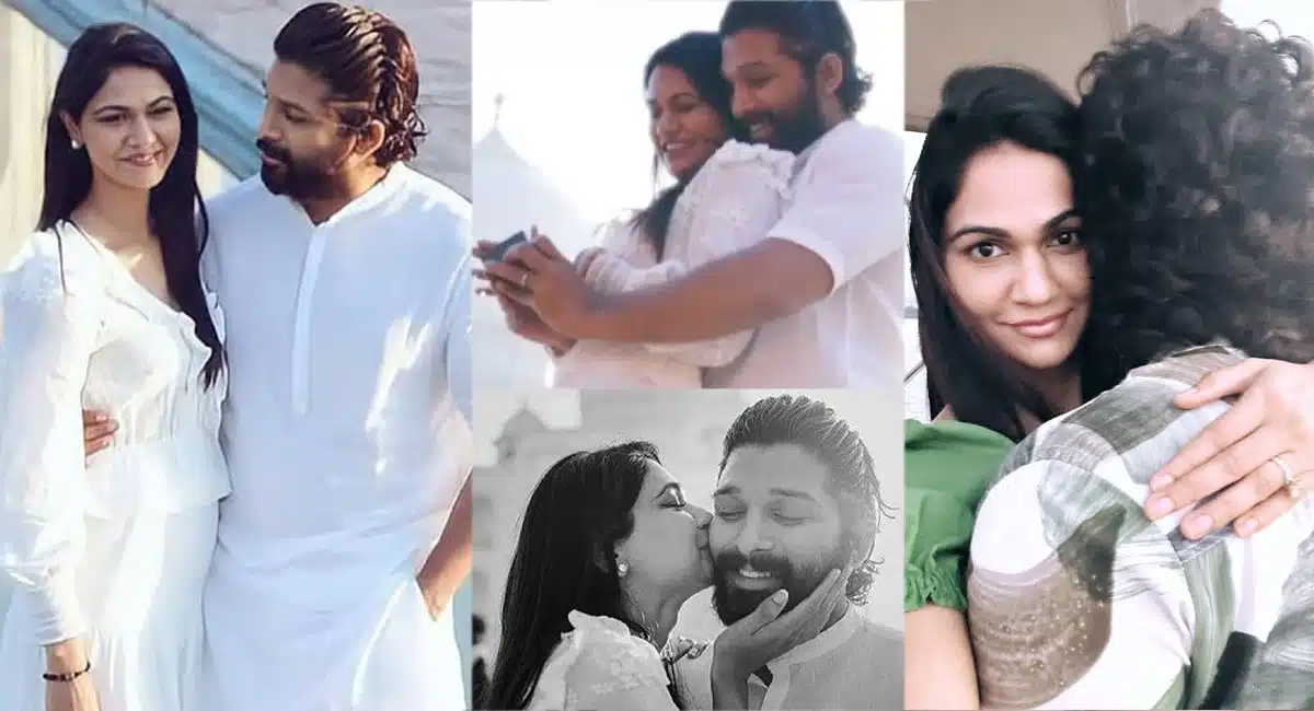 Sneha Reddy is enjoying hugging Allu Arjun
