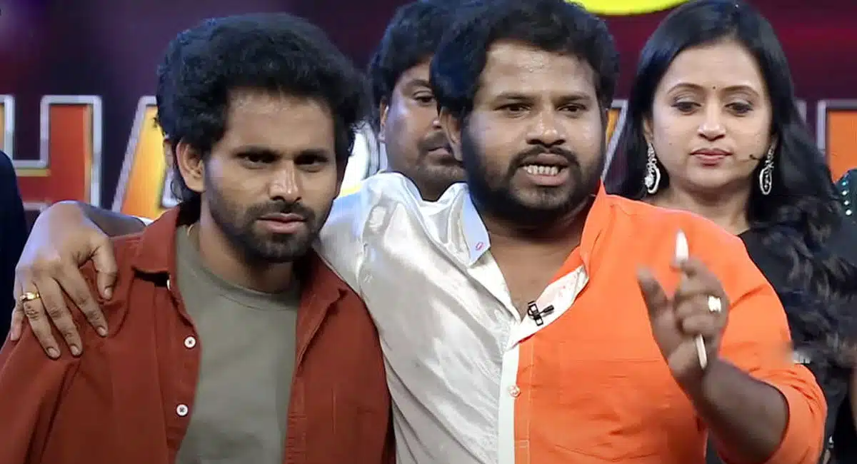 Hyper Aadi and saddam fighting about jabardasth show