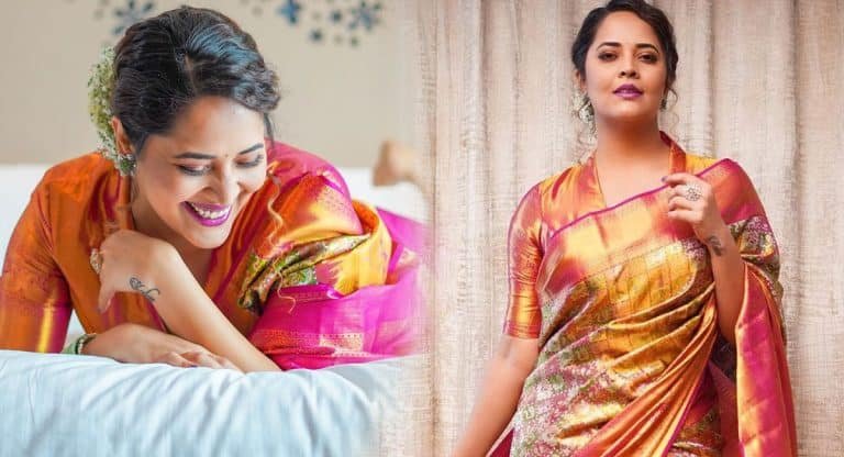 Anasuya : మంచంపై పడుకుని చీరకట్టులో అనసూయ లేటెస్ట్ ఫోటోస్..!