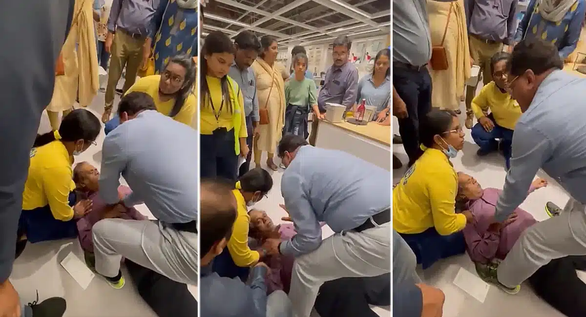 Viral Video on doctor does cpr to a man who collapsed in ikea with heart attack