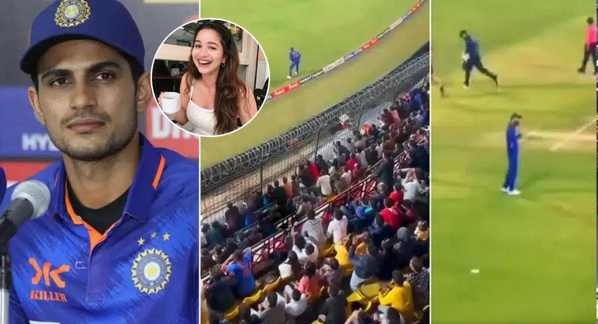 cricket fans shouting Sara Tendulkar to tease shubman gill video viral