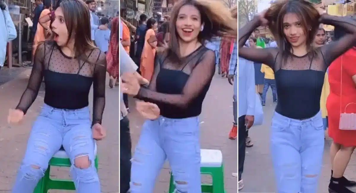 latest video of a grl steps on the street has gone viral