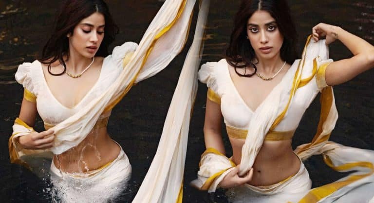 Janhvi Kapoor : తడిసిన ఒళ్ళు , తనివితీరా కనపడుతోన్న నడుము.. జాన్వీ కపూర్ అందాల జాతర..!