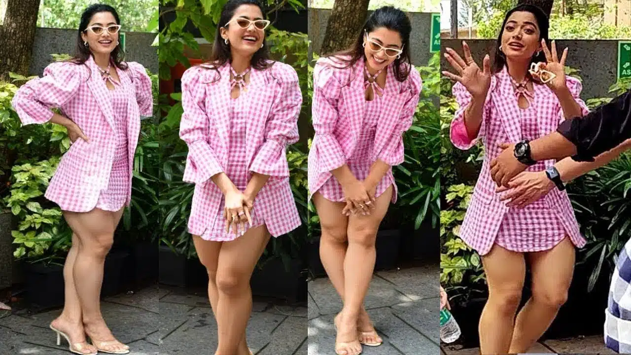 rashmika mandanna show that part in short dress video viral