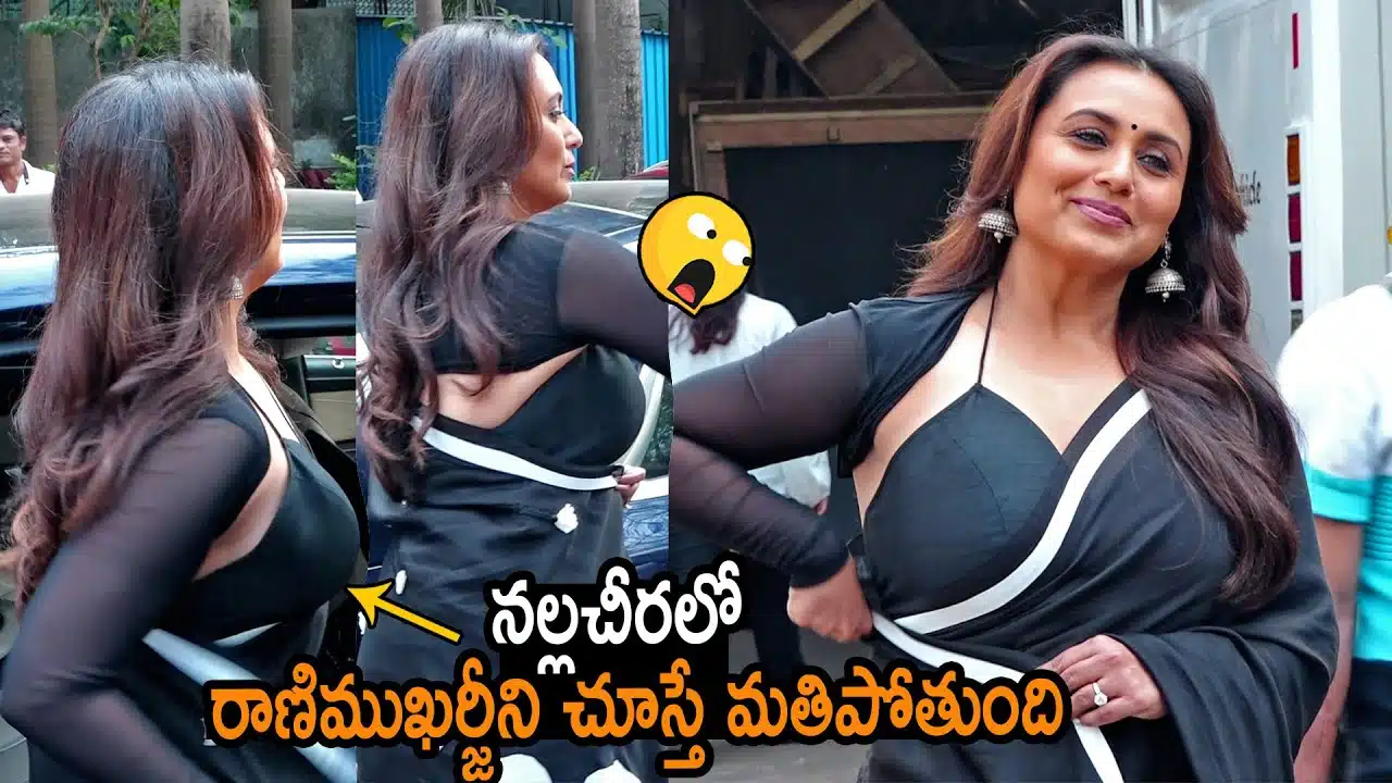 Rani Mukerji Flaunts Her Huge Figur In Black Saree