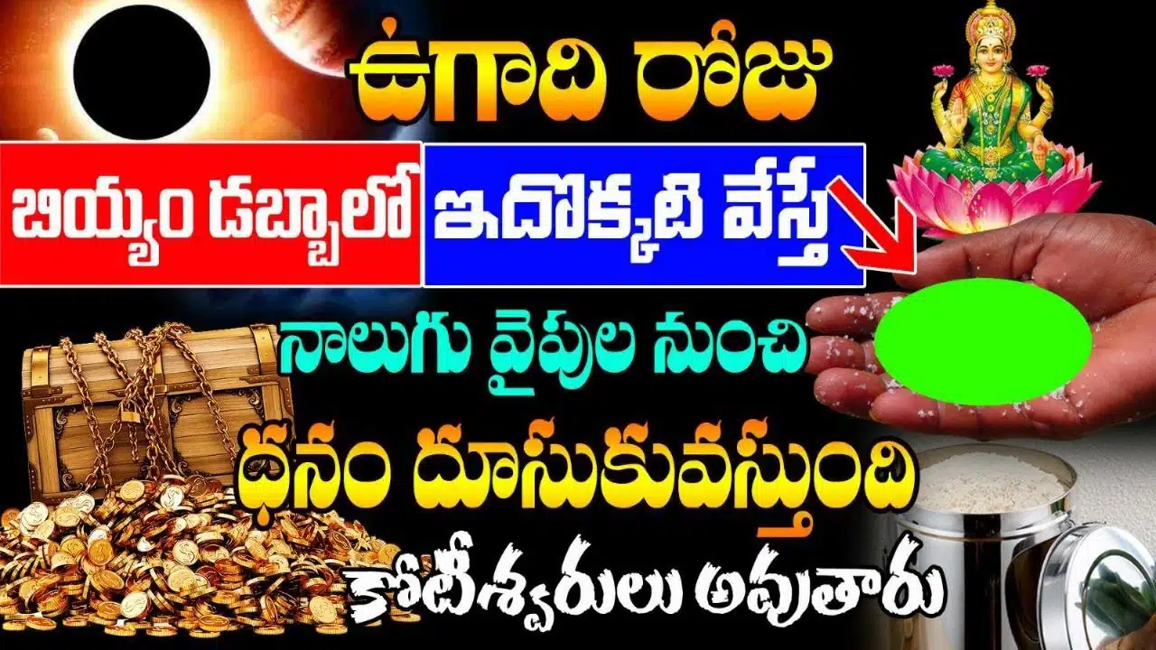 f you put this alone in a box of rice on Ugadi day, money will come from all four directions