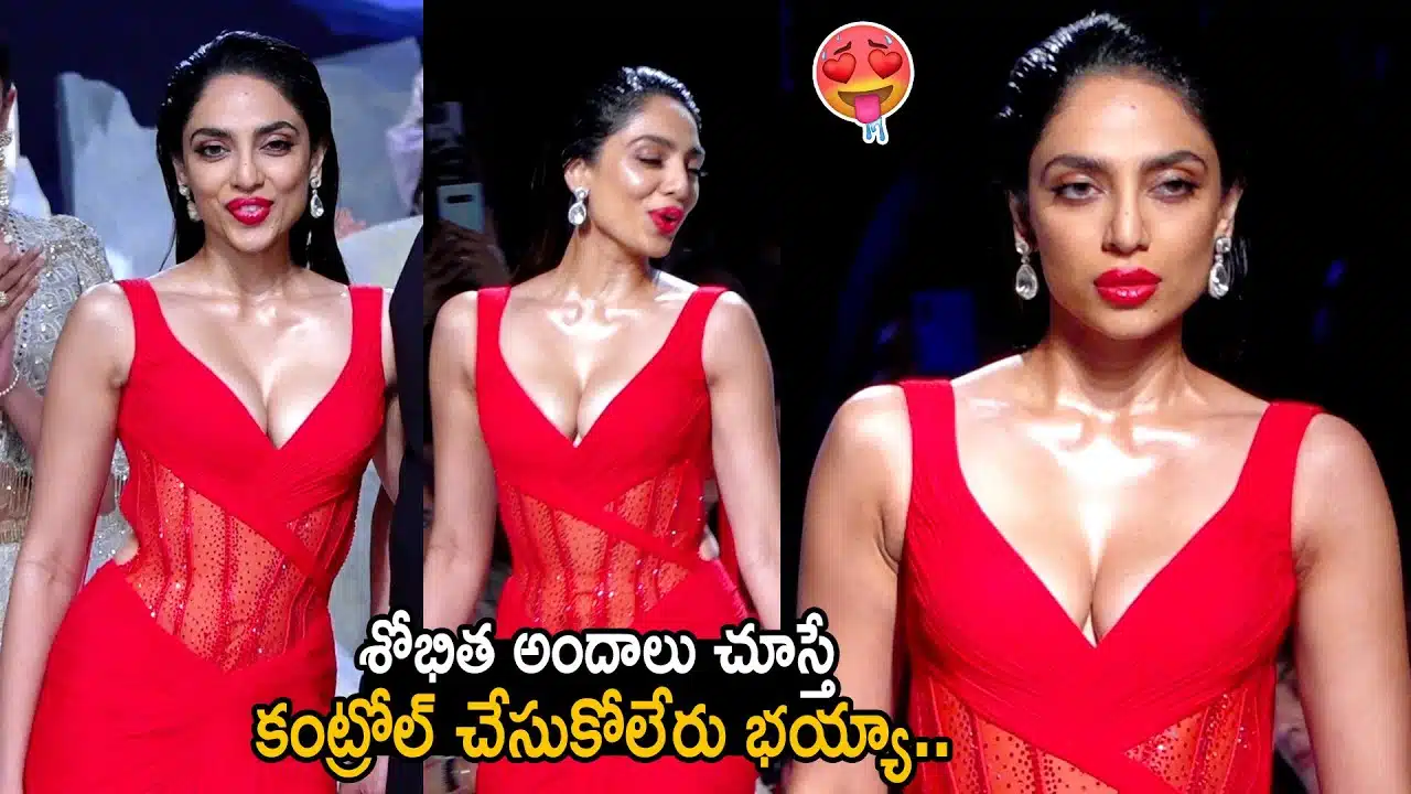 Sobhita Dhulipala Stunning Looks Ramp Walking in Red Dress