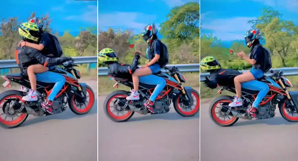 young man proposes his lover by doing bike stunt video viral