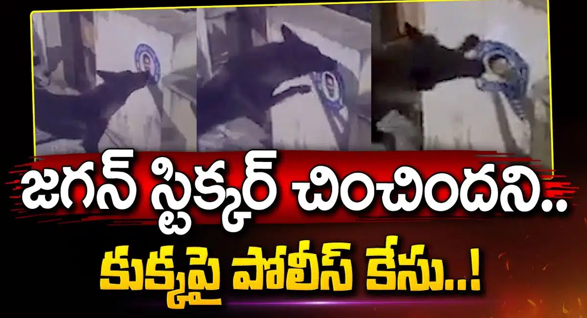 Police case against dog for tearing YS Jagan sticker