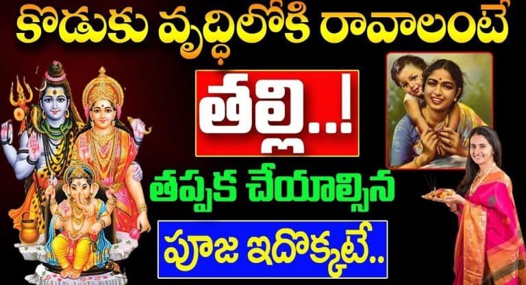 Son : కొడుకు వృద్ధులోకి రావాలంటే తల్లి తప్పక చేయాల్సిన పూజ…!