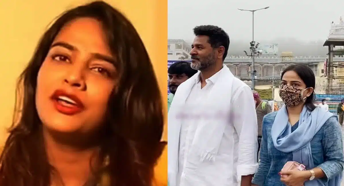 Prabhu Deva his wife in Tirupati temple