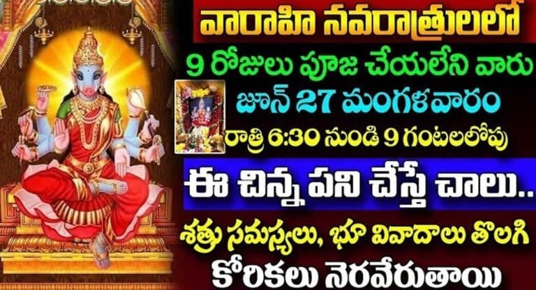 Varahi Navratri : వారాహి నవరాత్రులలో తొమ్మిది రోజులు పూజ చేయలేని వారు జూన్ 27 రాత్రి 9 గంటల లోపు ఈ చిన్న పని చేస్తే చాలు…!