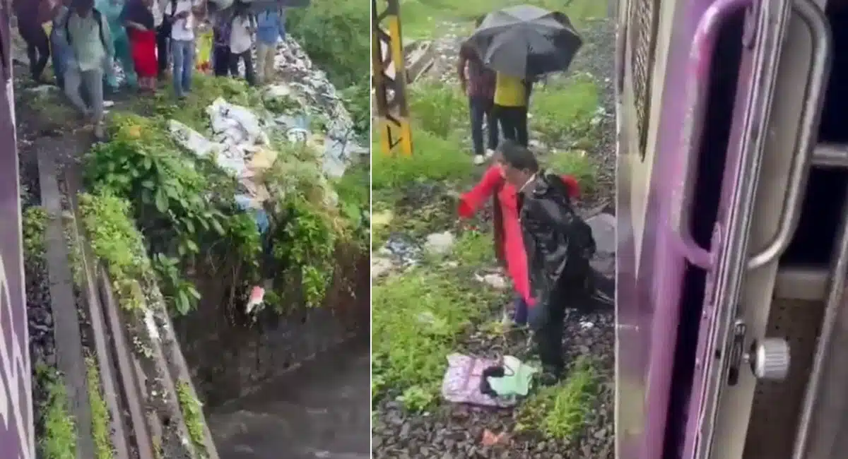 video of 6 month old baby falling from mothers hand into drainage
