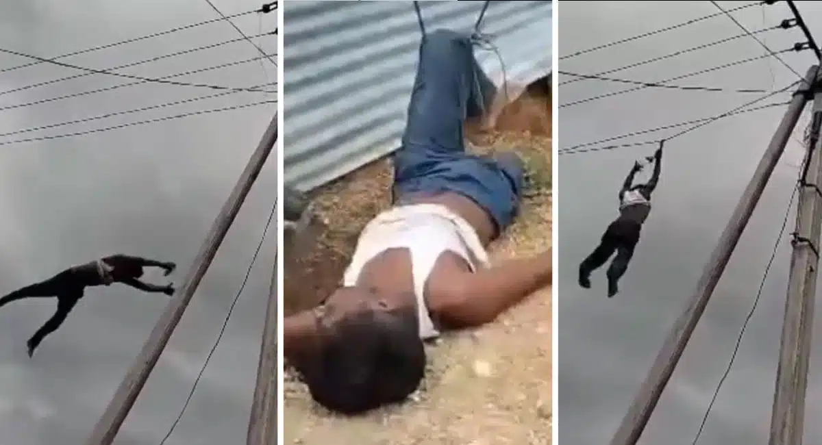 man jumped from current poll after dispute with wife video viral