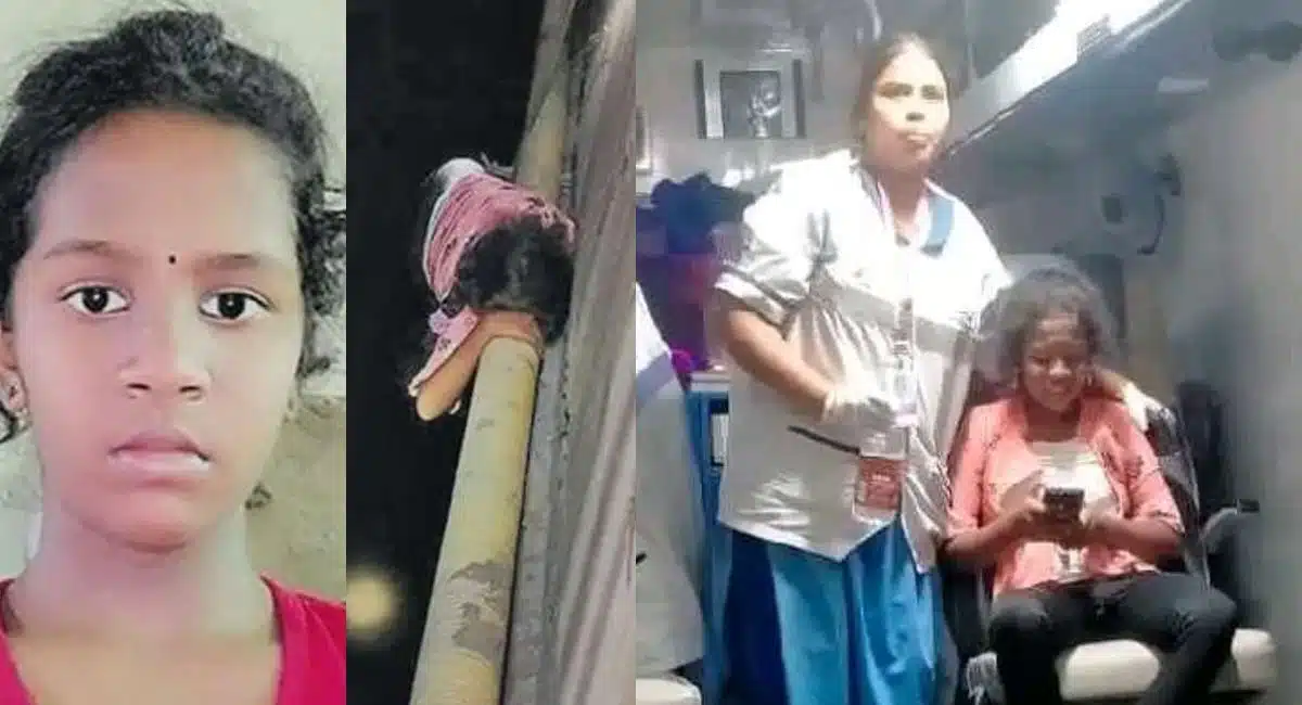 father pushed into godavari daughter saved life by holding pipe