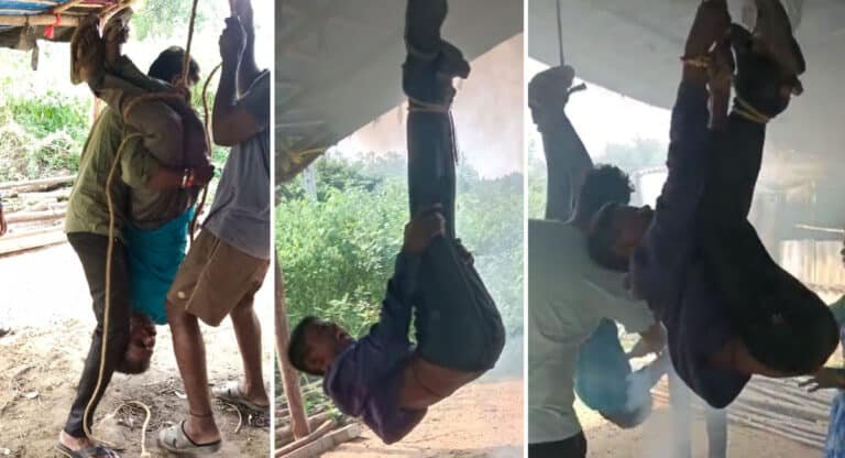 Viral Video : దొంగతనం నెపంతో దళితుడిని తలకిందులుగా వేలాడదీసి చావబాదుడు.. వీడియో !!