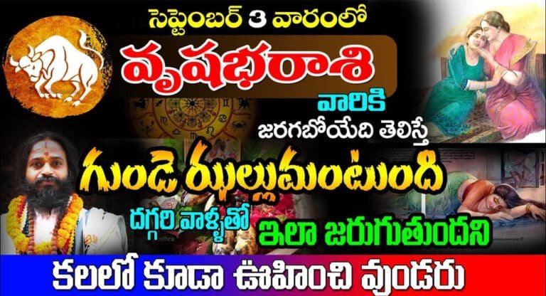 Zodiac Sign : సెప్టెంబర్ 3 వారంలో వృషభ రాశి వారికి జరగబోయేది తెలిస్తే గుండె ఝ్లల్లుమంటుంది..!