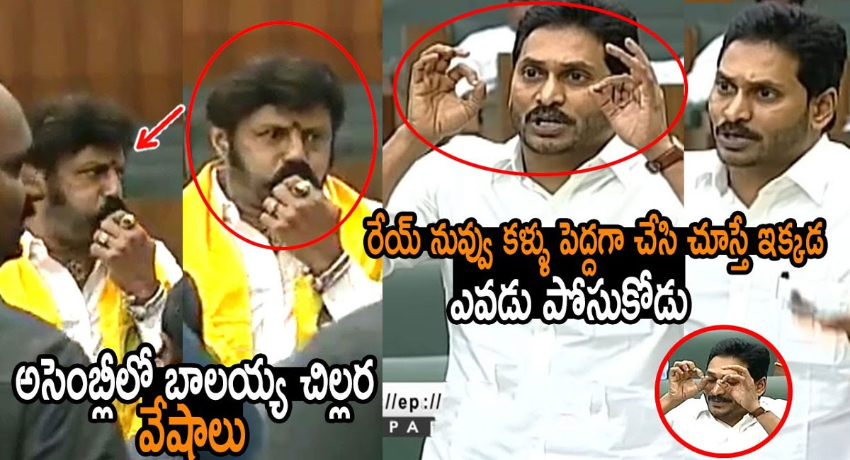 YS Jagan VS Balakrishna : అసెంబ్లీలో బాలయ్య చిల్లర వేషాలు.. రేయ్ నువ్వు కళ్లు పెద్దగా చేసి చూస్తే ఇక్కడ ఎవ్వడూ పోసుకోడు.. జగన్ మాస్ వార్నింగ్ అదుర్స్