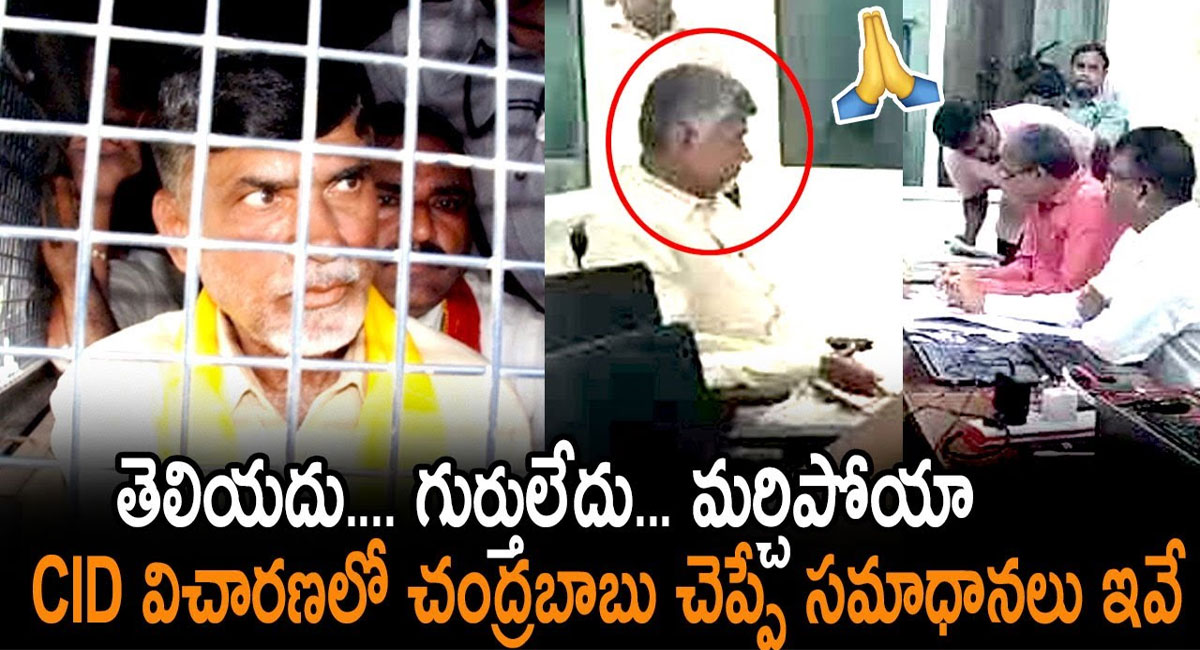 Chandrababu : తెలియదు.. గుర్తులేదు.. మర్చిపోయా.. సీఐడీ విచారణలో చంద్రబాబు చెప్పిన సమాధానాలు ఇవే