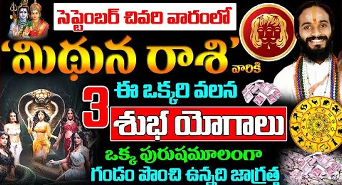 సెప్టెంబర్ చివరి వారంలో మిథున రాశి వారికి ఈ 1 వలన 3 శుభయోగాలు