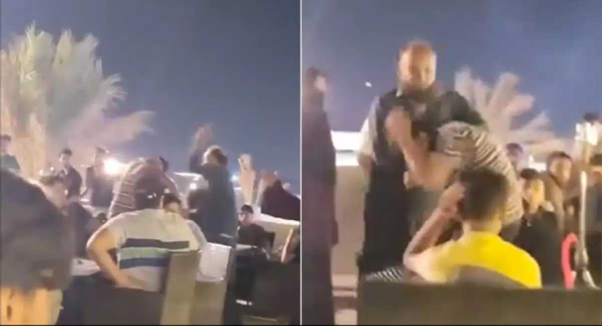 Father slapped his son in public Viral Video