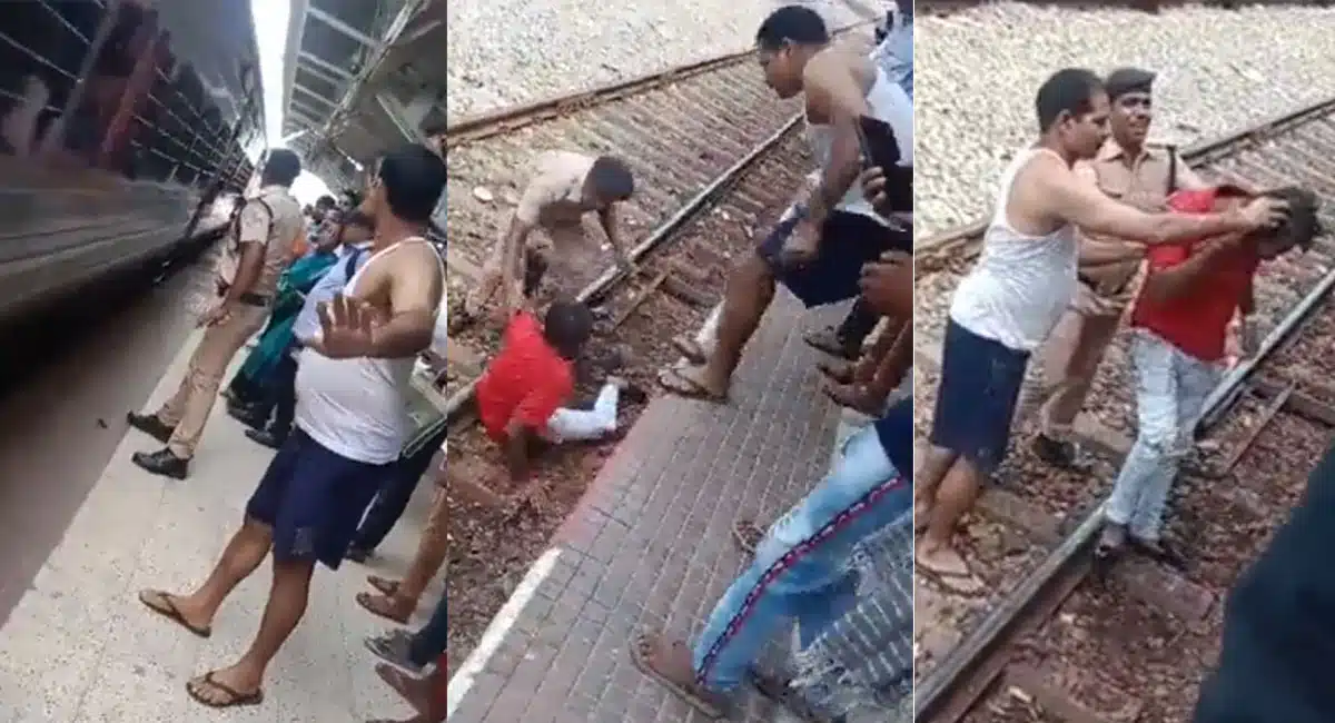 A young man who got on a moving train and fell down finally survived like this