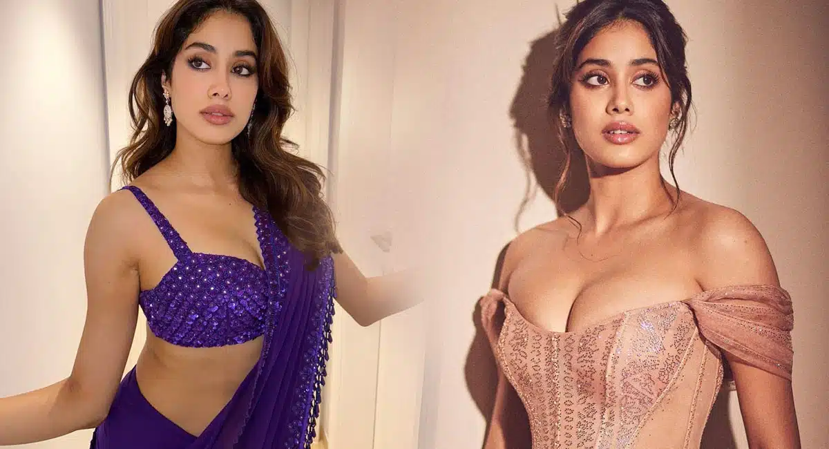 Janhvi kapoor : బ్లూ క‌ల‌ర్ సారీలో పైట ప‌క్క‌కు జ‌రిపి భారీ అందాలు చూపిస్తున్న జాన్వీకపూర్.. వైర‌ల్ ఫోటోస్‌..!