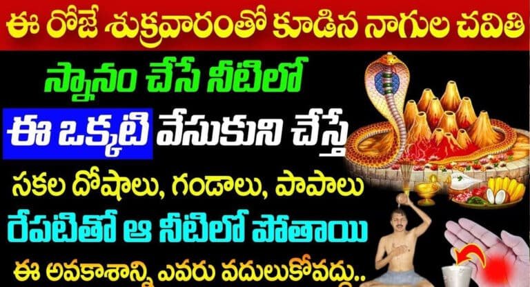 Nagula Chavithi : ఈరోజే శుక్రవారంతో కూడిన నాగుల చవితి.. స్నానం చేసే నీటిలో ఈ ఒక్కటి వేసుకుని చేస్తే చాలు…!