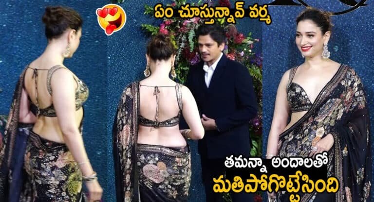 Tamannaah Bhatia : వావ్ తమన్నా.. బ్లాక్ సారీలో ఫ్రంట్ బ్యాక్ ఇరగదీసింది.. చూపు తిప్పుకోలేకపోయిన విజయ్ వర్మ .. వీడియో