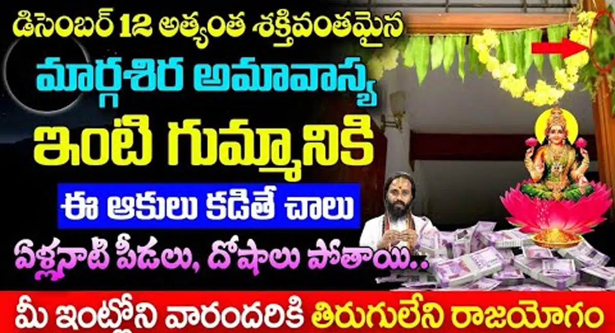 Amavasya : డిసెంబర్ 12 అత్యంత శక్తివంతమైన మార్గశిర అమావాస్య రోజు ఇంటి గుమ్మానికి ఈ ఆకులు కంటే చాలు...!