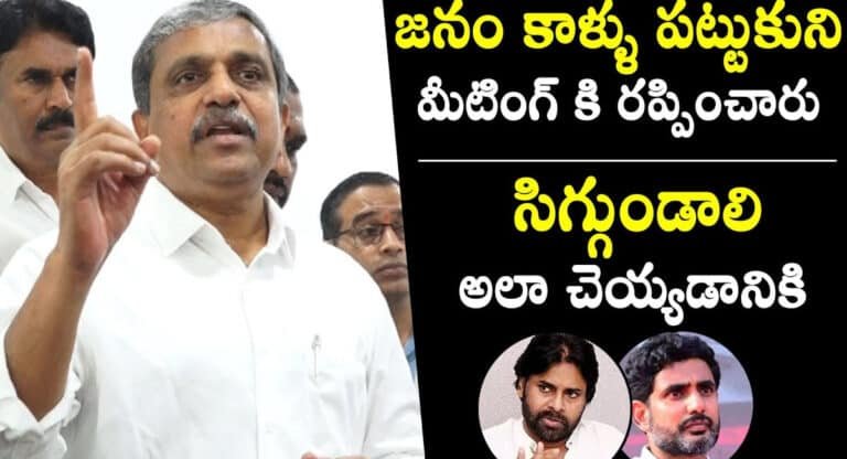Sajjala Ramakrishna Reddy : పవన్ పక్కన లేకపోతే చంద్రబాబుకు వాల్యూ లేదు.. ఇంటికి వెళ్లి కాళ్లు మొక్కి సభకు తీసుకొచ్చారు