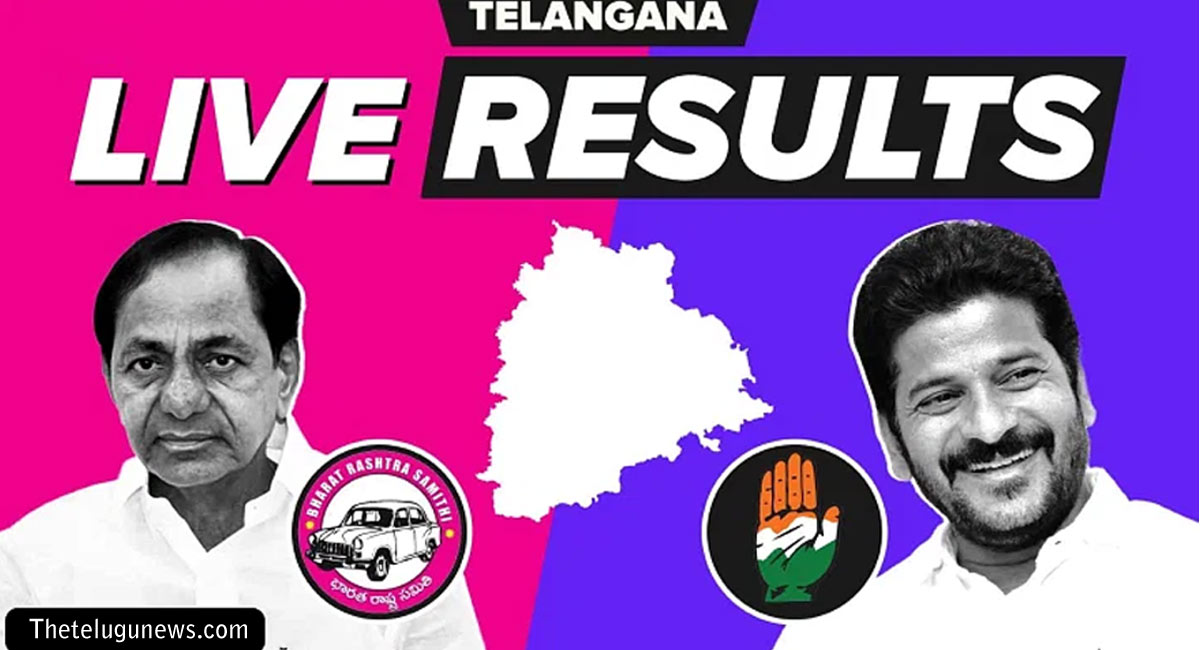 Telangana Elections Results 2023 : కామారెడ్డిలో కేసీఆర్ కు షాక్.. లీడ్ లో రేవంత్ రెడ్డి.. ఉత్త‌ర‌, ద‌క్షిణ తెలంగాణ‌లో కాంగ్రెస్ లీడ్..!