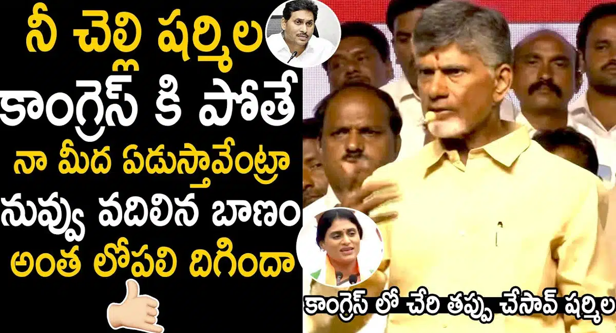 Chandrababu : నీ చెల్లి షర్మిల కాంగ్రెస్ కి పోతే మా మీద ఏడుస్తావేంటి .. జగన్ పై చంద్రబాబు కీలక వ్యాఖ్యలు..!!