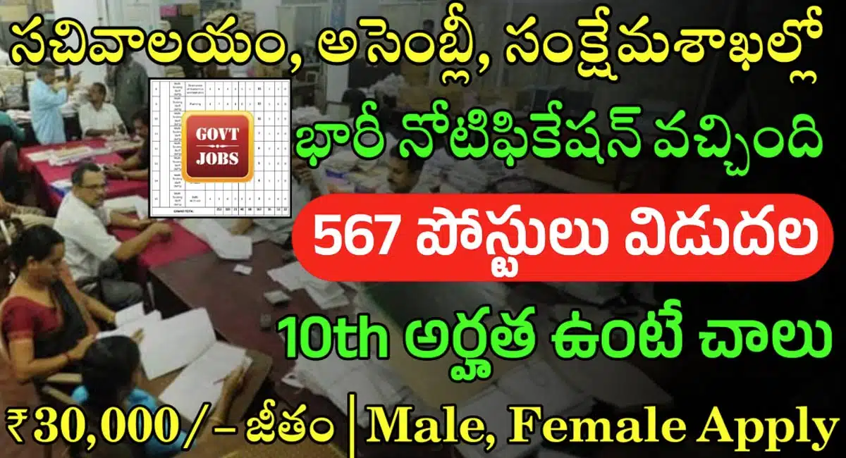 DSSSB Jobs Notification : 10th అర్హతతో 567 ప్రభుత్వ ఉద్యోగాలు విడుదల... సచివాలయం, అసెంబ్లీ సంక్షేమ శాఖలలో జాబ్స్..!
