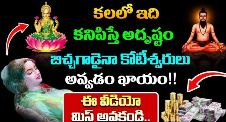 Dreams : కలలో ఇది కనిపిస్తే అదృష్టం.. బిచ్చగాడైన కోటీశ్వరుడు అవ్వడం ఖాయం…!