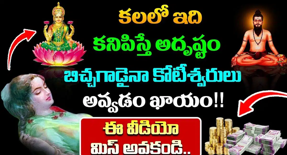 Dreams : కలలో ఇది కనిపిస్తే అదృష్టం.. బిచ్చగాడైన కోటీశ్వరుడు అవ్వడం ఖాయం...!