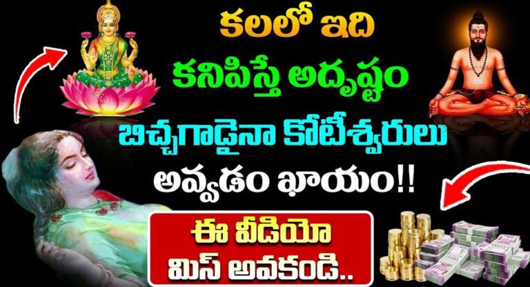 Dreams : కలలో ఇది కనిపిస్తే అదృష్టం.. బిచ్చగాడు అయినా కోటీశ్వరుడు అవ్వడం ఖాయం…!