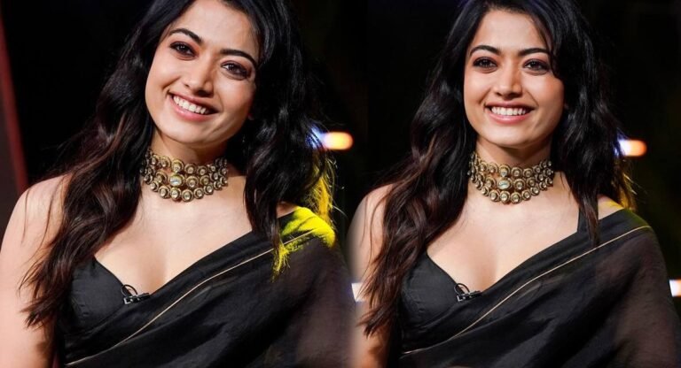 Rashmika Mandanna : బ్లాక్ సారీలో ర‌ష్మిక మంద‌న్నా హాట్ పిక్స్‌…!