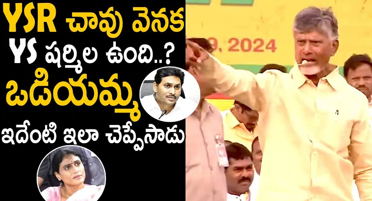 Chandra Babu Naidu : వైయస్సార్ చావు వెనుక వై.యస్.షర్మిల.. చంద్రబాబునాయుడు షాకింగ్ కామెంట్స్ ..!