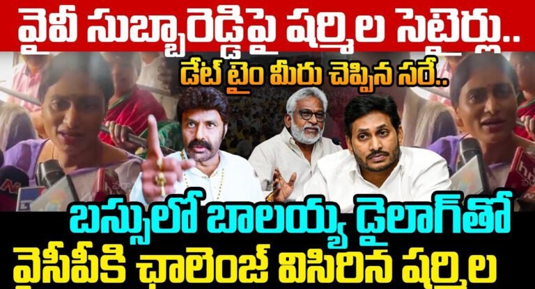 YS Sharmila : వైవీ సుబ్బారెడ్డి పై షర్మిల సెటైర్లు.. బస్సులో బాలయ్య డైలాగుతో వైసీపీకి ఛాలెంజ్..!
